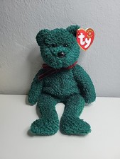 TY Beanie Baby 2001 Holiday Teddy Retired 8.5" Christmas Bear Vintage New-Mint