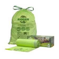 10-13 Gallon Compostable Trash Bags Drawstring 30 Bags Heavy Duty Extra Thick...