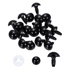 16mm Safety Eyes, 20 Pcs Plastic Craft Eyes with Protective Film, Black