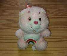PELUCHE 16cm VINTAGE PETIT BISOUNOURS GROSFARCEUR ARC EN CIEL CARE BEARS RAINBOW