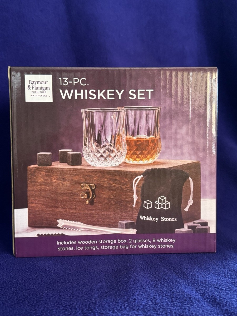Raymour Flanigan 13-Piece Whiskey Set in Wooden Storage Box (NIB - Main Image