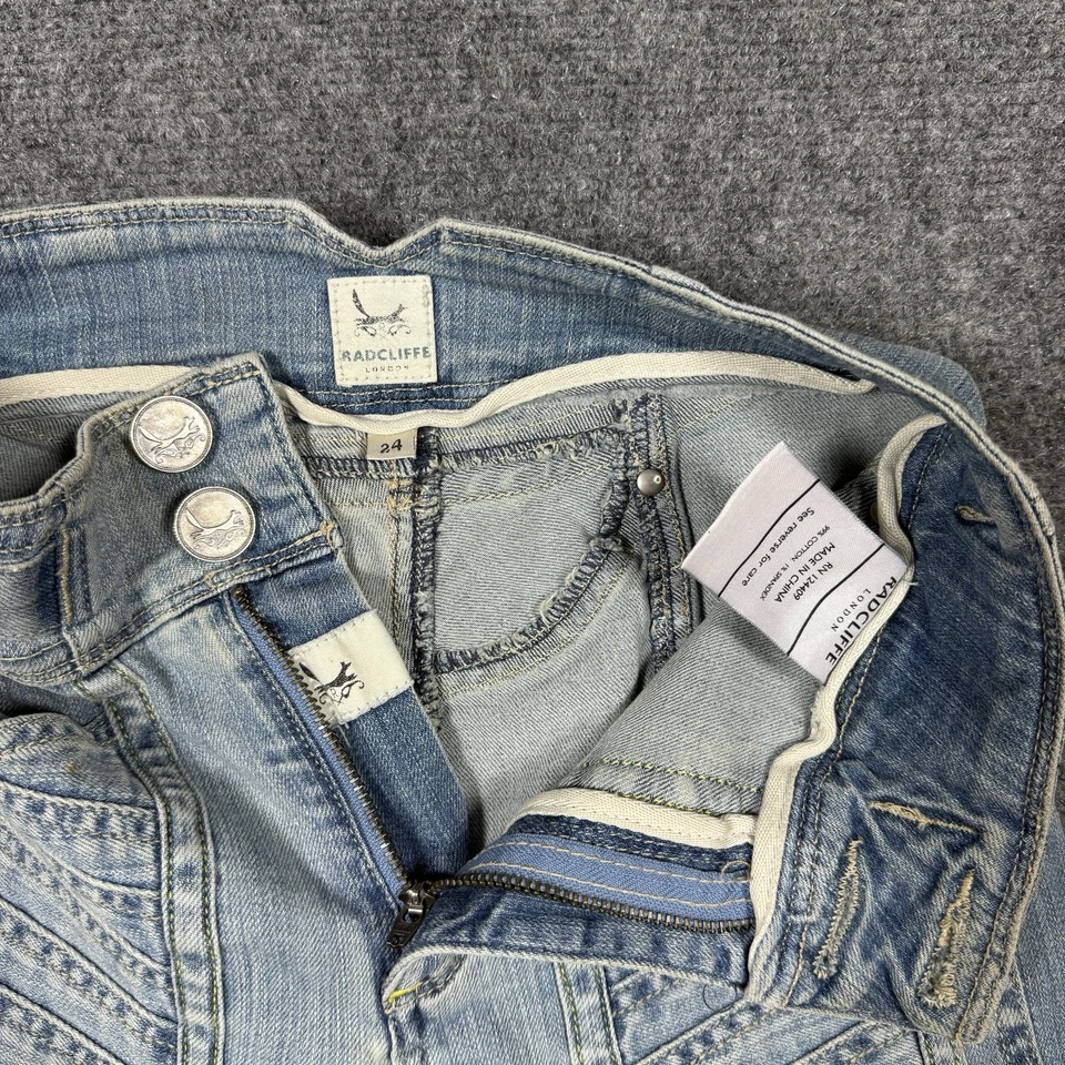 Radcliffe London High Waist Flare Baggy Jeans Womens Size 24 Light Wash 0209 - Image 3 of 4