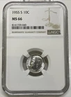 1955-S Roosevelt Dime 10c NGC MS66 Mint State Uncirculated