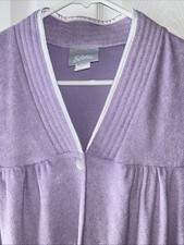Blair Terry Cloth Bathrobe Purple Beach Coverup Silk Trim Made in USA Vintage