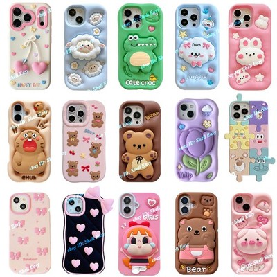 Cute 3D Silicone Shockproof Case For iPhone 17 Pro Max 16 Plus 15 14 Pro 13 12