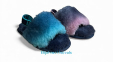 NEW TODDLER UGG FLUFF YEAH GRADIENT BLUE OR PURPLE COMBO SLIDES -SANDALS