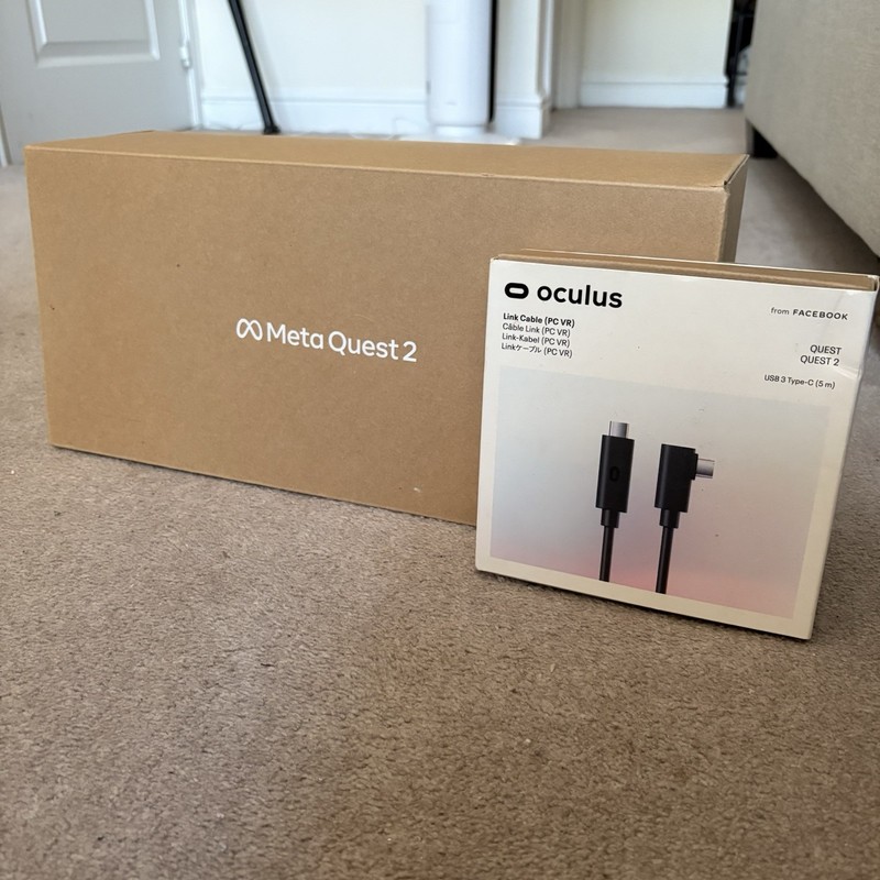 Meta Quest 2 Standalone VR Headset with Controllers, 256GB. White, USB-C
