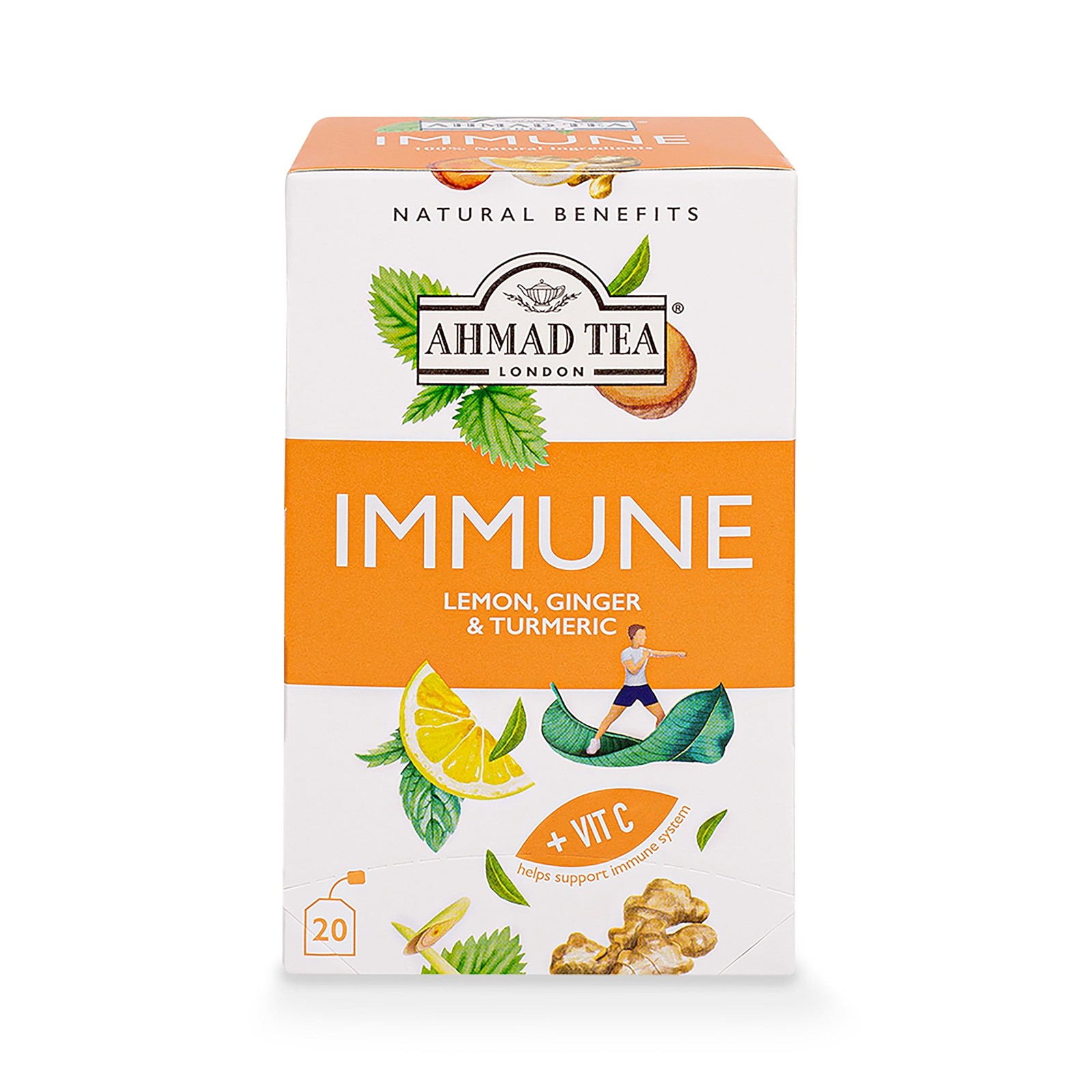 Herbal Tea, Lemon, Ginger, Turmeric, & Vitamin C 'immune' 20