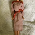 Vintage Barbie Dress Superstar Era Rare Variation Htf Herringbone Dress #1907