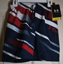 NWT Under Armour Freedom Patriotic Youth Boy's Small Size 8 Swim Trunks
