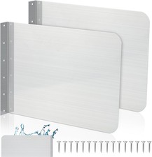 2 Pcs Stainless Steel Side Splash Guard for Sink 20 x 12 Inch Wall Mount Guar...