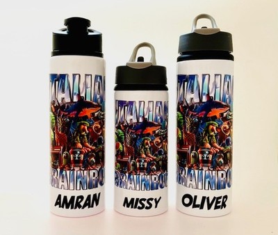 Italienische Brainrot inspirierte personalisierte Kinder Wassersport Flasche Schule 750ml 600