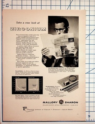 1960s Mallory-Sharon Zirconium Metal Production Ohio Vintage Ad Ephemera