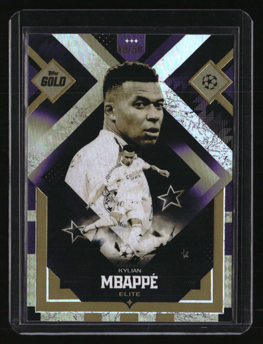 2025-26 Topps Gold UEFA Club Competitions Kylian Mbappe Purple #/50
