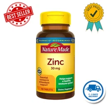 Nature Made Zinc 30 mg Dietary Supplement Immune Health and Antioxidant 100 Tabs