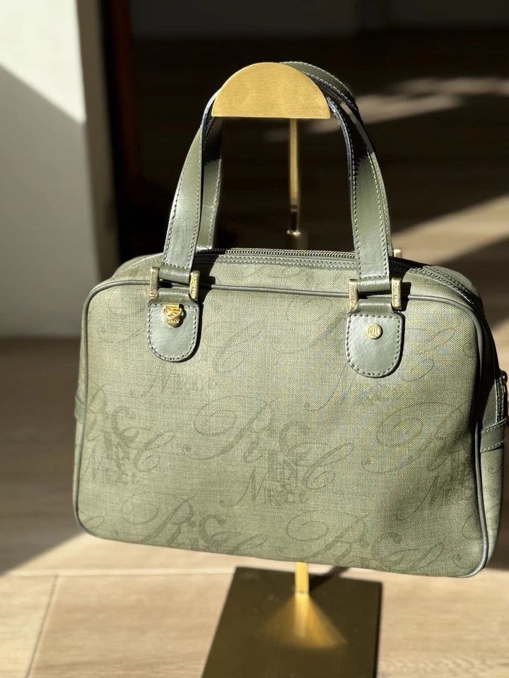 Bolso Cartera Nina Ricci Maroquinerie Paris Oliva Hecho en Italia con Etiqueta Foto 3 de 4