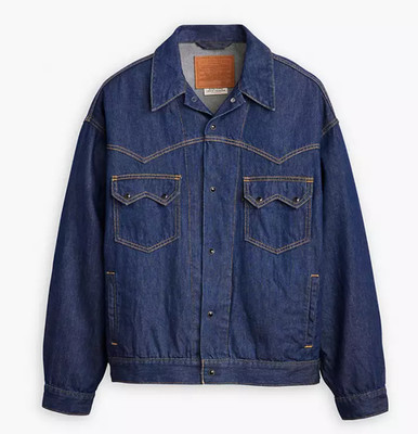 Levi's Men's Premium Western Trucker Denim Jacket Relaxed Fit Size