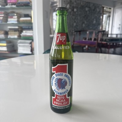 Indiana State Sycamores 7up 1979 NCAA Finalist 16oz Bottle unopened 