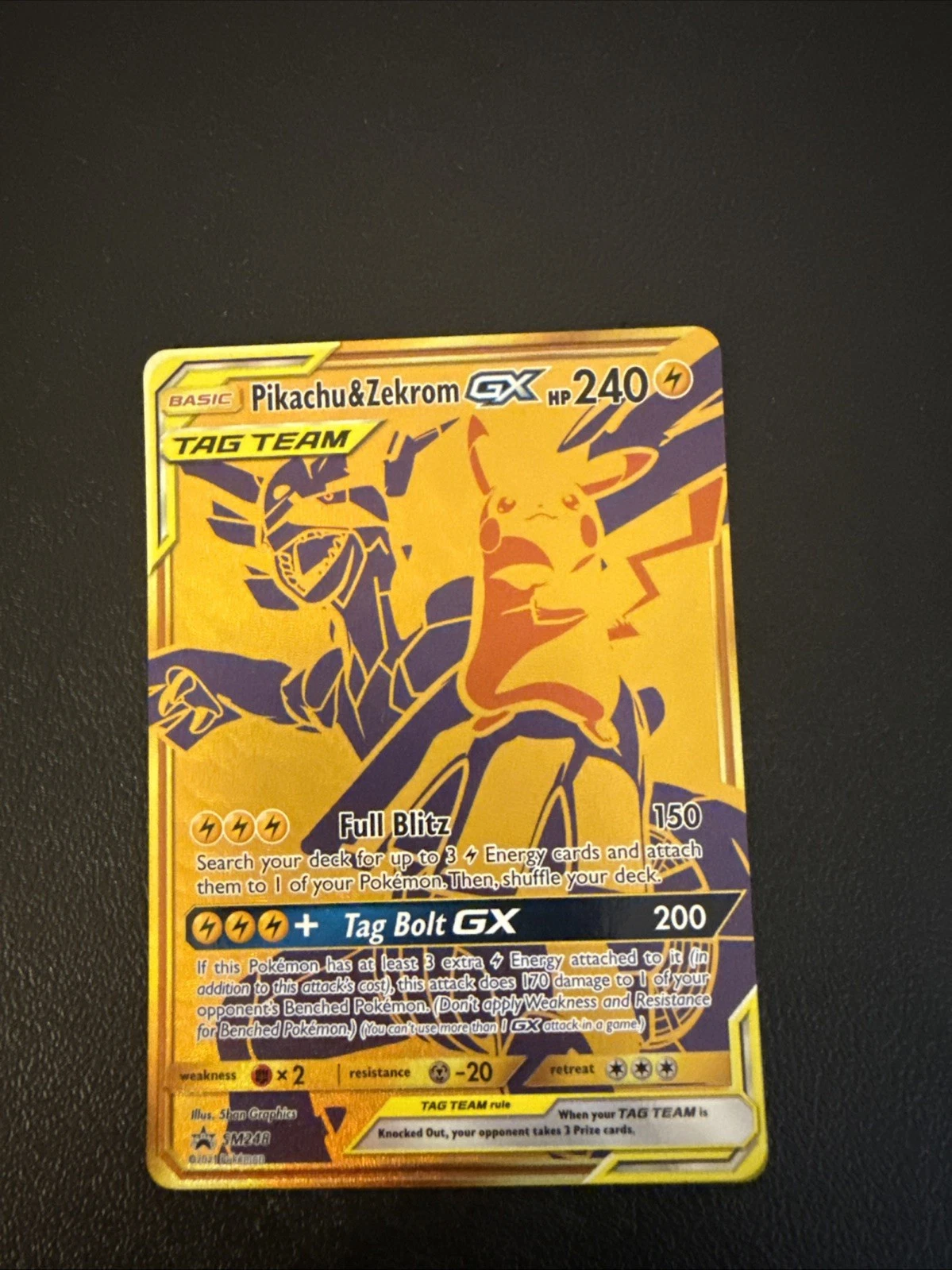 Deal for Pikachu & Zekrom GX Tag Team SM248 Promo Sun & Moon Pokemon 2021