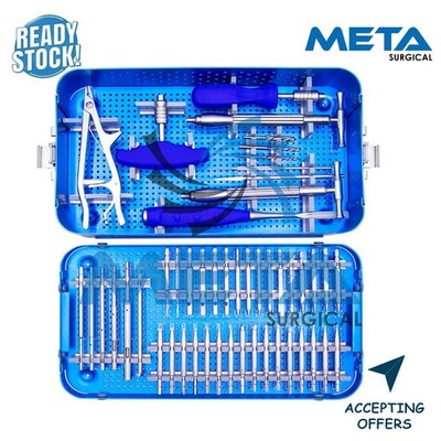Broken Screw Removal Set with Sterilization Box of 49 Pcs Orthopedic Instruments