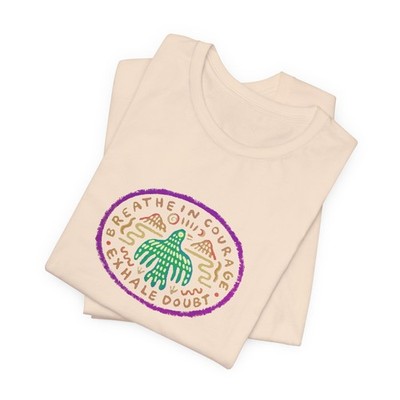 Breathe In Courage Exhale Doubt T-Shirt | Eagle Patch Graphic Tee deep magenta