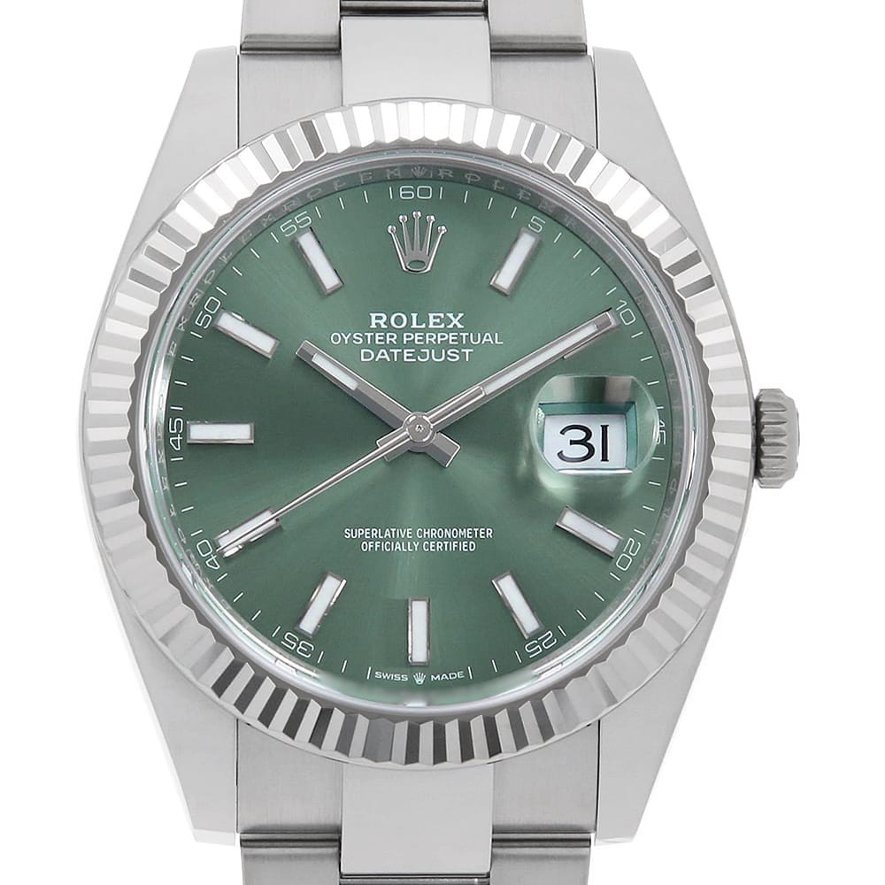 ROLEX Datejust 41 126334 Mint green Bar 3 rows oyster breath Random Number s...
