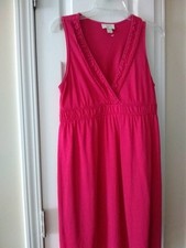 Ann Taylor Loft Pink Sundress, Sleeveless, V-neck, Midi Size M