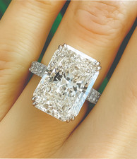 4.25Ct Radiant Cut IGI Lab Grown Diamond Halo Engagement Ring  14K White Gold