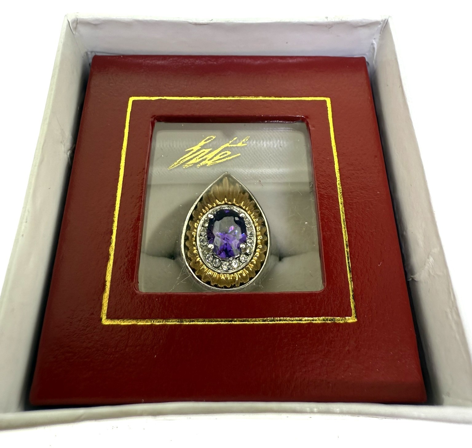 Erte “Clair de Lune” Ltd Ed Sterling Vermeil Ring 330/2500 Sz 7 w/ Box