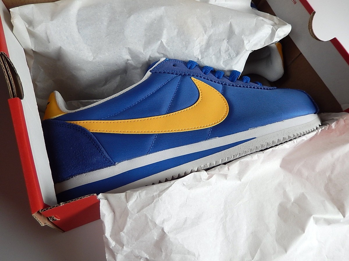Nike Classic Cortez Nylon blue / yellow mens sz 10.5 golden state 