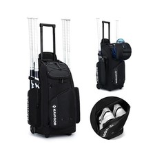 Rolling Baseball Bag with Wheels, 60L Capacity Softball Bag Holds 4 Bats for ...