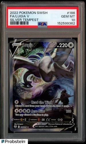 2022 Pokemon SWSH Silver Tempest #186 FA Lugia V PSA 10 GEM MINT