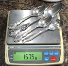 4 Gorham Whiting Sterling Silver Spoon 157 Gram Use or Scrap Lot