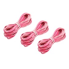5.47 Yards 2.6mm Flat Leather Cord Suede String for DIY Crafts, Fuchsia 3Pcs