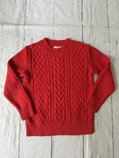 J Crew Crewcuts girls red cable knit sweater size 8 100 cotton