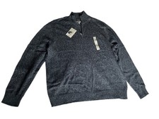 Men  s Croft  Barrow Extra Soft Fleece Long Sleeve 1/4 Zip Polo XXL Brown New