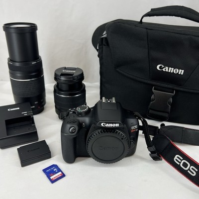 CANON EOS REBEL T6 DSLR 18MP CAMERA W/ LENSES 18-55mm AND 75