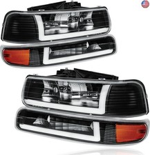 LED DRL Headlights Assembly for 1999-2002 Chevy Silverado 1500 2500 1500HD