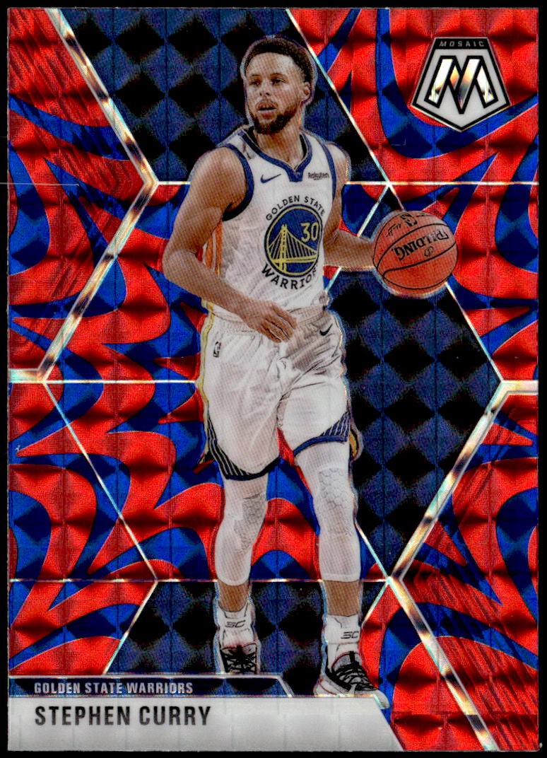 2019-20 Panini Mosaic #70 Stephen Curry Reactive Blue E1