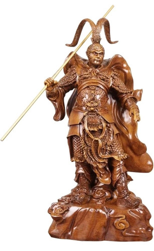 Statua in resina 20,1" Monkey King Sun Wukong alta qualità legno imitazione regalo #Wu - Foto 1 di 6
