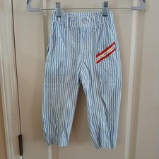 Vintage 80s Little Levi's Hickory Stripe Railroad Striped Pants 3T Retro Stripes