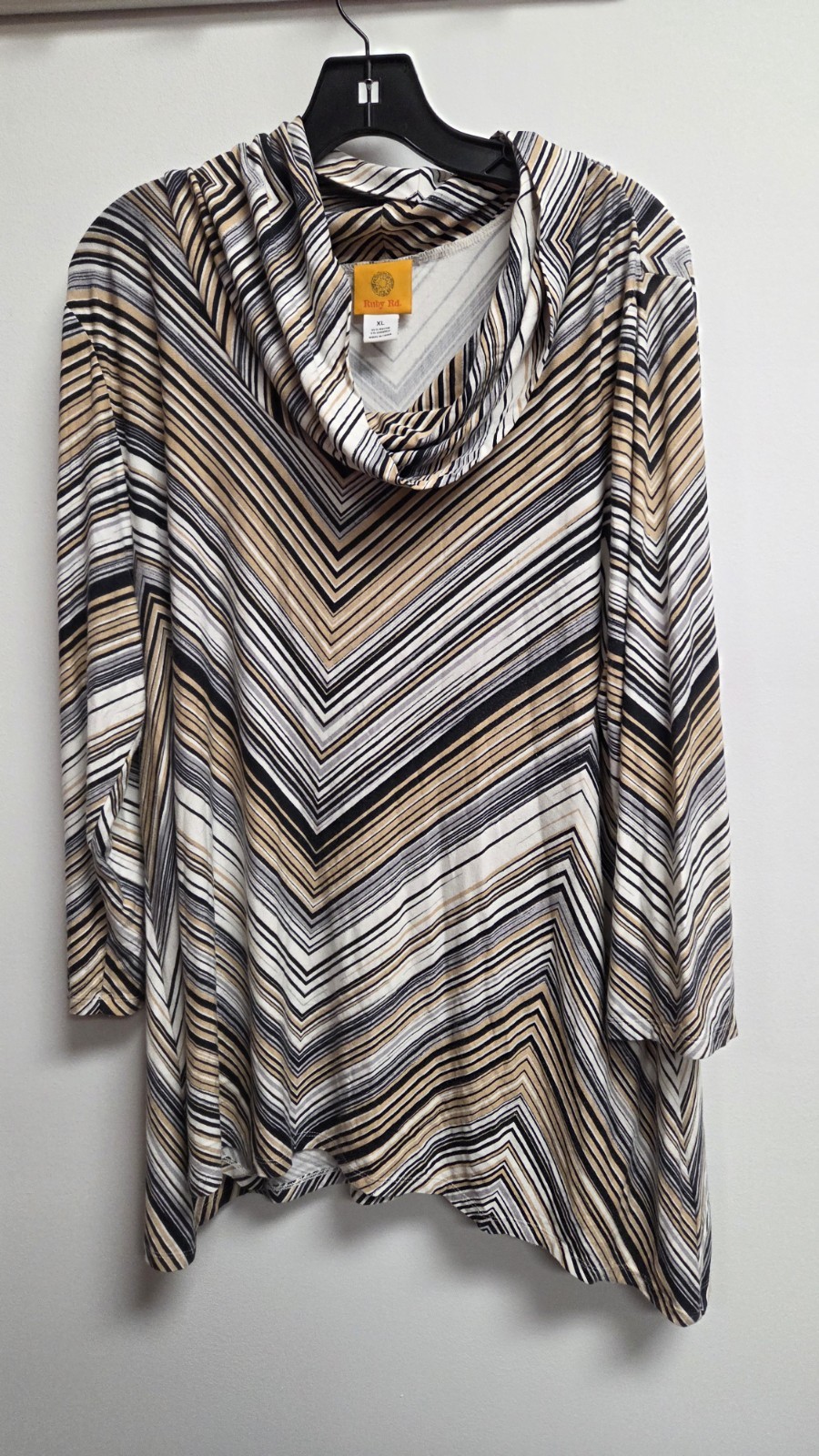 Ruby Rd. Cowl Neck Chevron Zigzag Stripe Print To… - image 2
