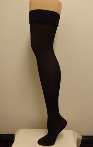 Sheer Thigh Highs, 20-30 mmHg  compression  w Stay up Lace Top  Stockings - Picture 1 of 3