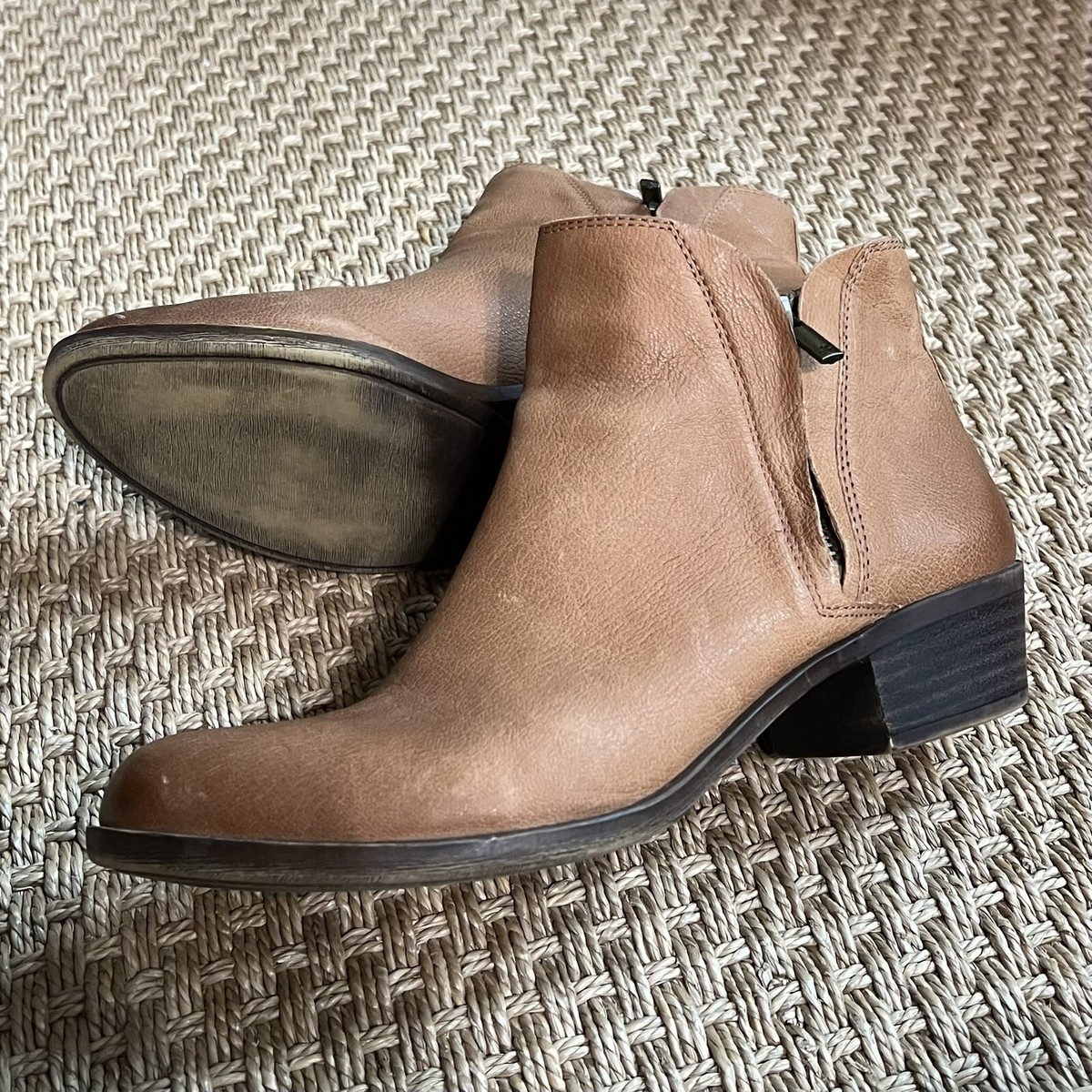 Lucky Brand Boots 9.5 Basel Brown Ankle Boots Double Zip  display picture 1