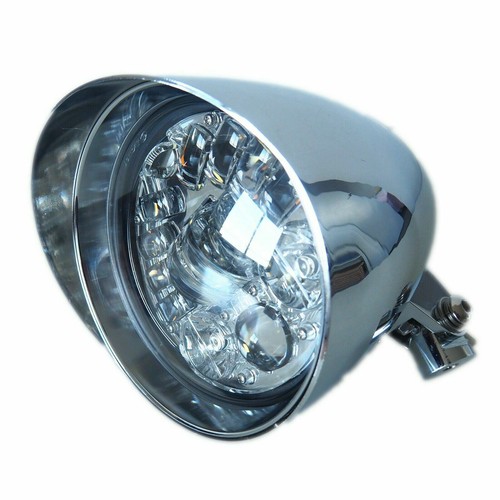 5.75" Chrome LED indicator bullet headlight Harley breakout rocker FXSB FXCW - Picture 3 of 7