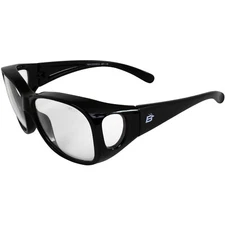 Birdz Eyewear Peacock Large Fit-Over OTG Glasses Black Frame Clear Lenses