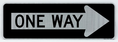 R6-1 One Way Arrow Sign (Right) Reflective Aluminum Sign