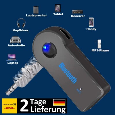 Bluetooth Audio Adapter Auto Musik AUX Kabel Auto 3.5mm Klinke USB Empfänger AY