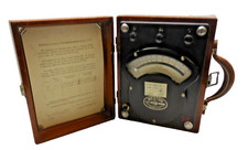 Antique 1924 Vintage Weston Model 341 AC Voltmeter In Original Wooden Case