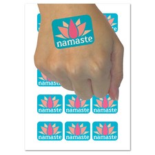 Namaste with Lotus Flower Yoga Temporary Tattoo Water Resistant Body Art Set